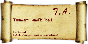 Temmer Amábel névjegykártya